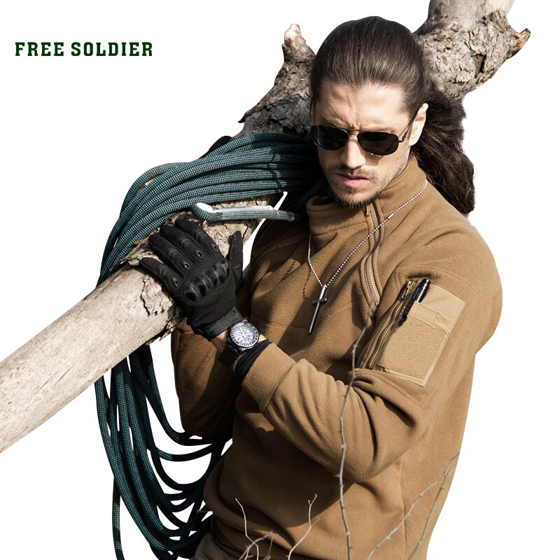 무료 군인 야외 스포츠 전술 양털 원단 남성 코트 캠핑 하이킹 겉옷 겨울 의류